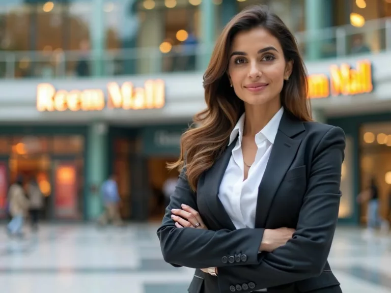 Nadia Akil in business attire at Reem Mall.