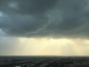 Dark clouds and dust swirl over the UAE landscape.