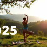 Person practicing yoga in a peaceful natural setting.