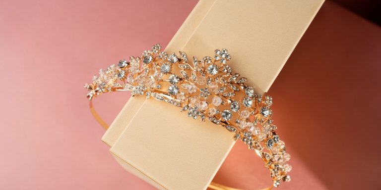 A close up of a ring on a box