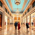 Luxury shopping interior with fashion items