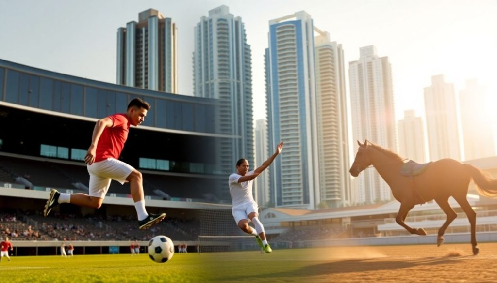 Football, tennis, and horse racing in Dubai.