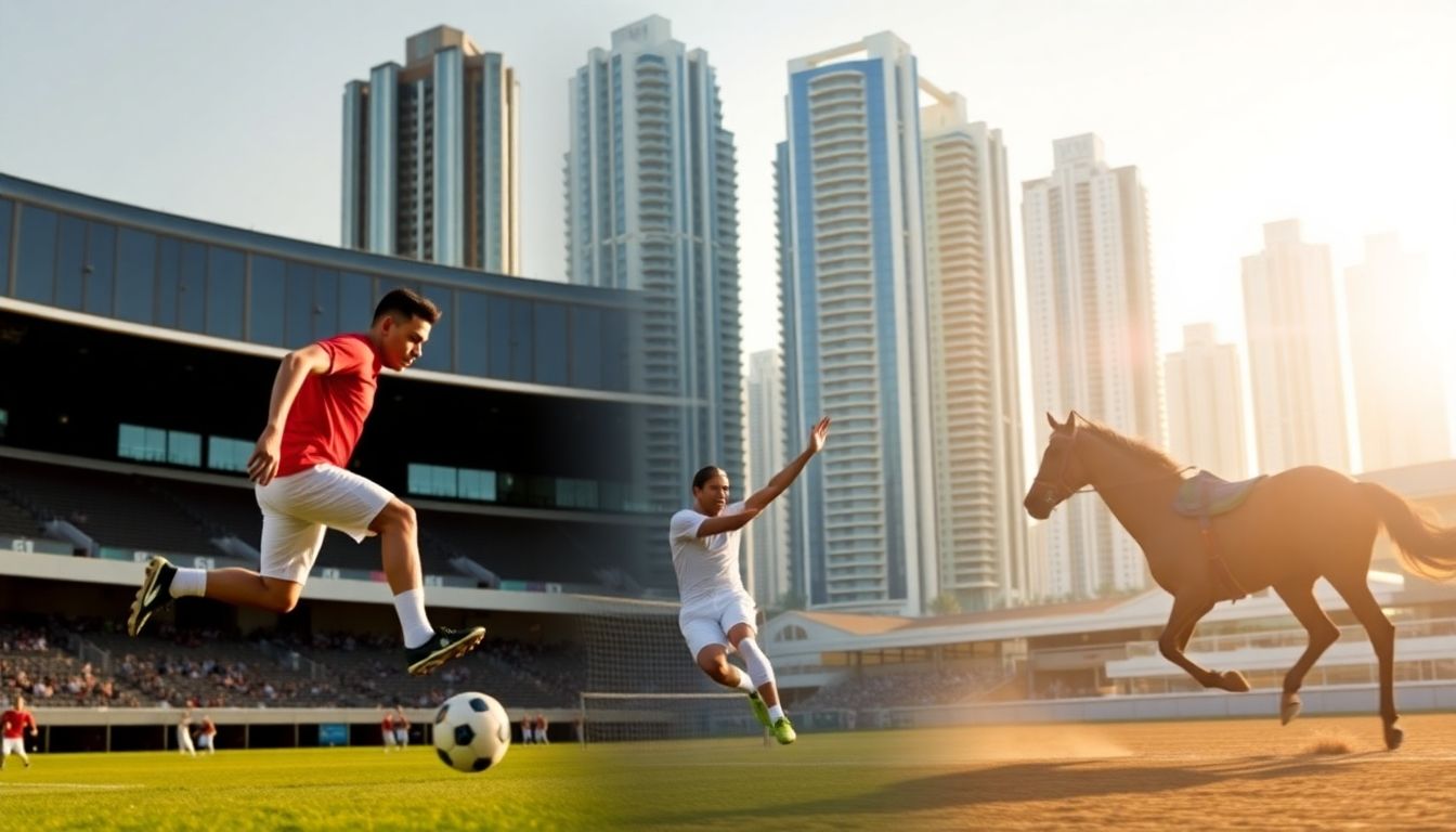 Football, tennis, and horse racing in Dubai.