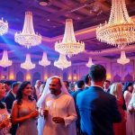 UAE celebrity gala, dazzling lights, glamorous attendees