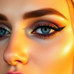 Woman with Arabic eye makeup