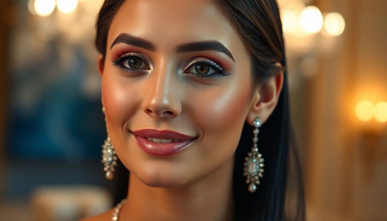 Glamorous UAE influencer with makeup