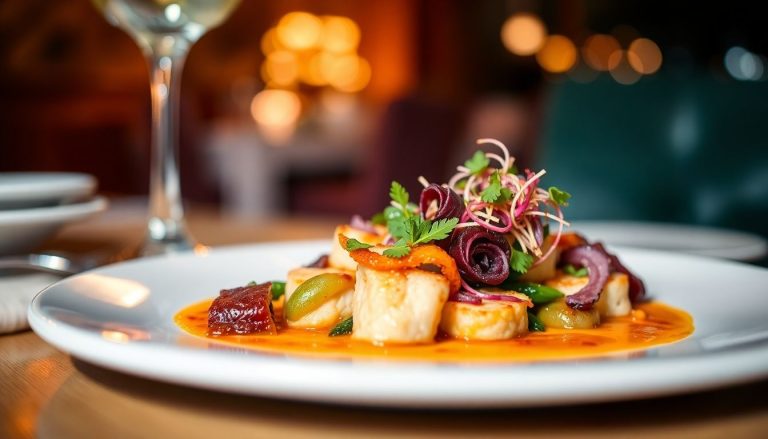 Elegant dining experience with gourmet food.