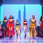 Models walk a futuristic Dubai runway fashion show