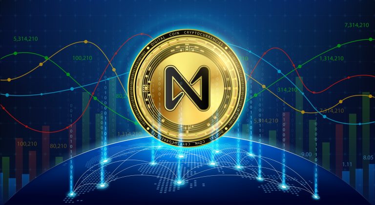 Near,Protocol,Gold,Coin.,Token,Cryptocurrency,Currency,On,Future,Internet.